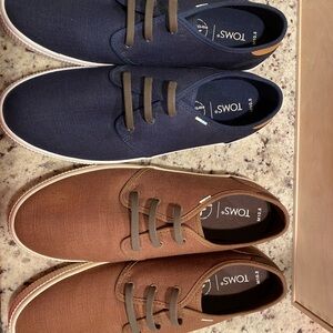 Toms Blue and Brown Canvas Sneakers